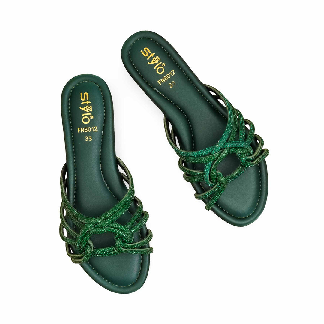 Green Fancy Slipper For Ladies FN8012