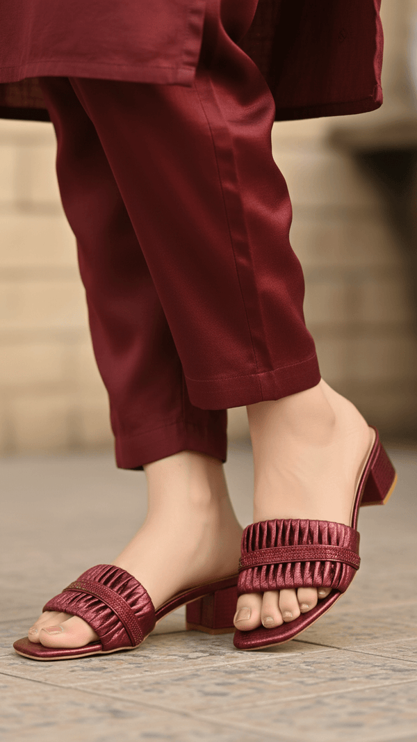Maroon Fancy Slipper For Women FN8015