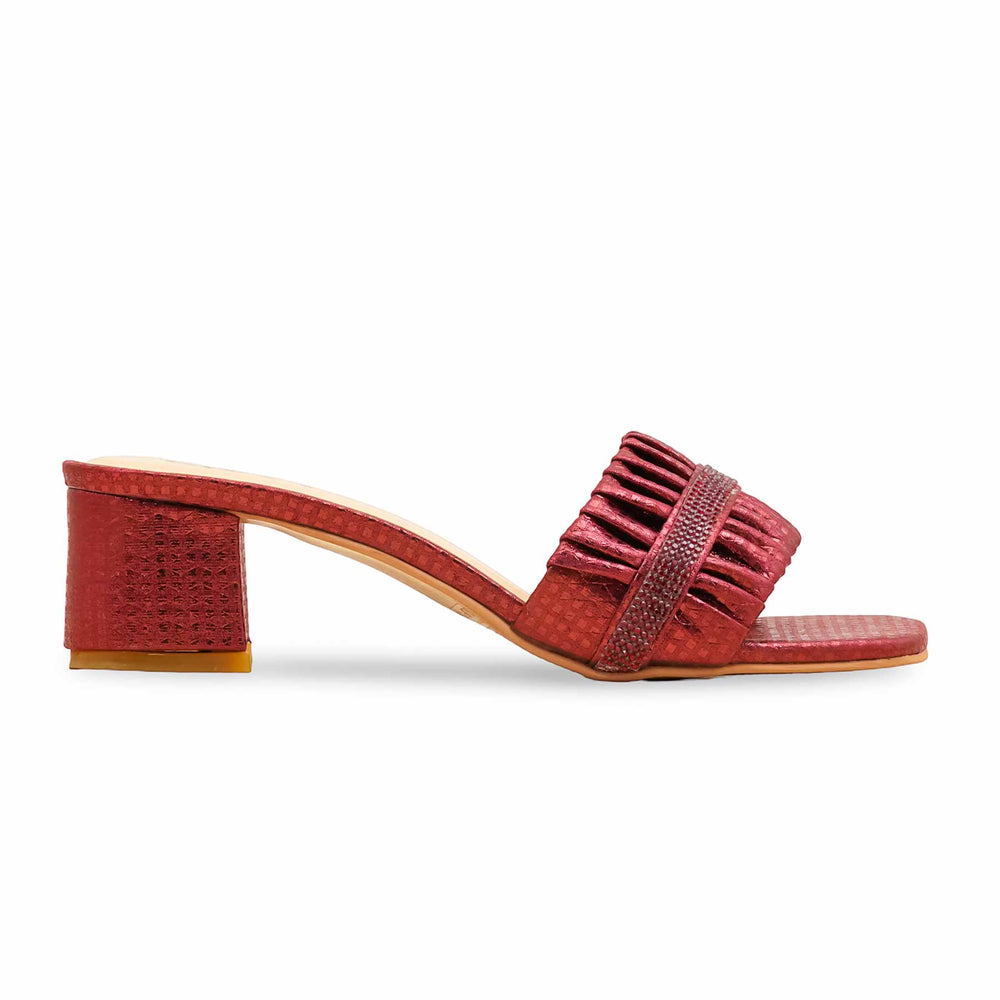 Maroon Fancy Slipper For Women FN8015