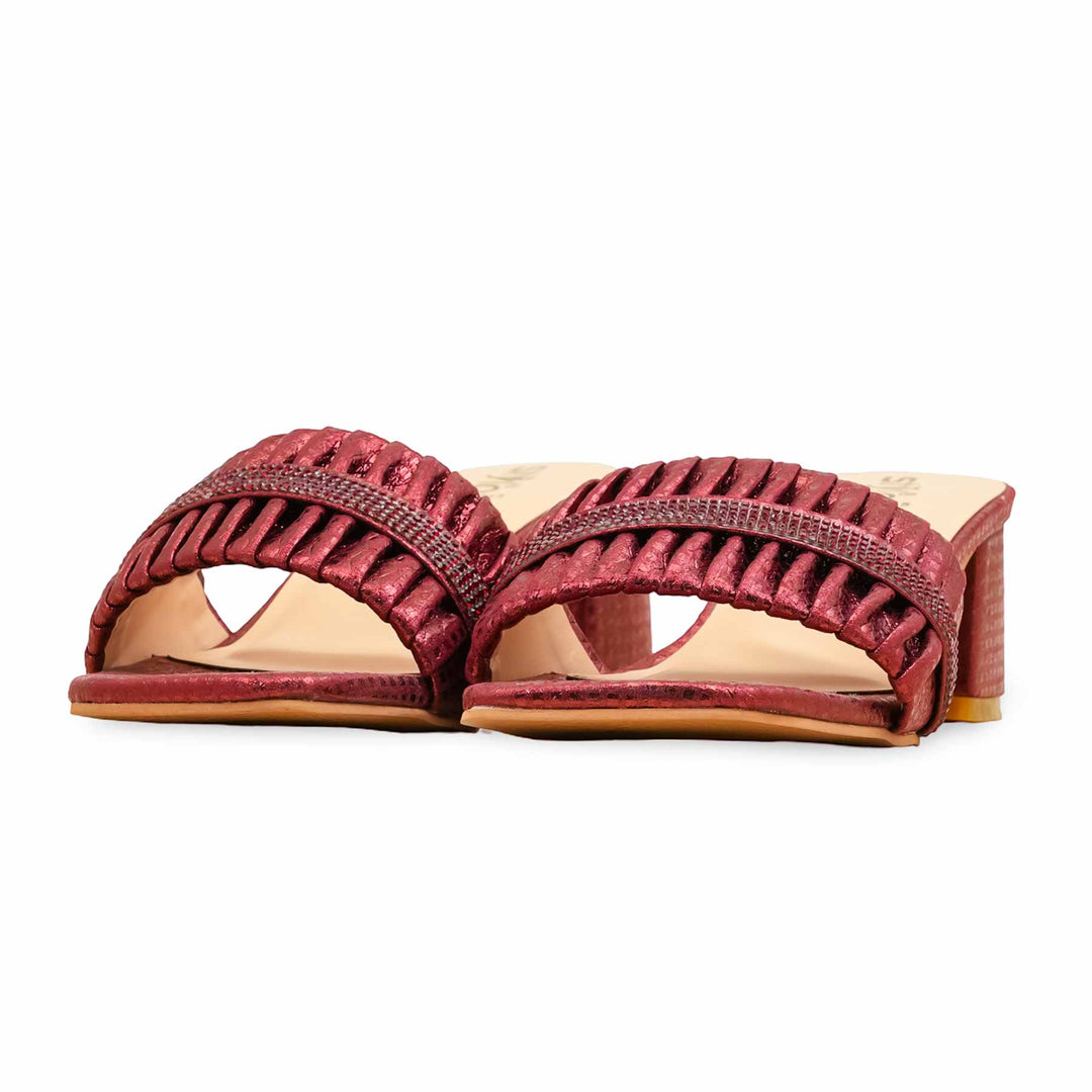 Maroon Fancy Slipper For Women FN8015