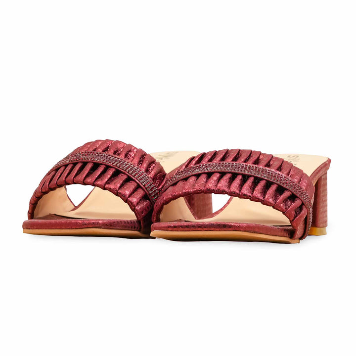 Maroon Fancy Slipper For Women FN8015