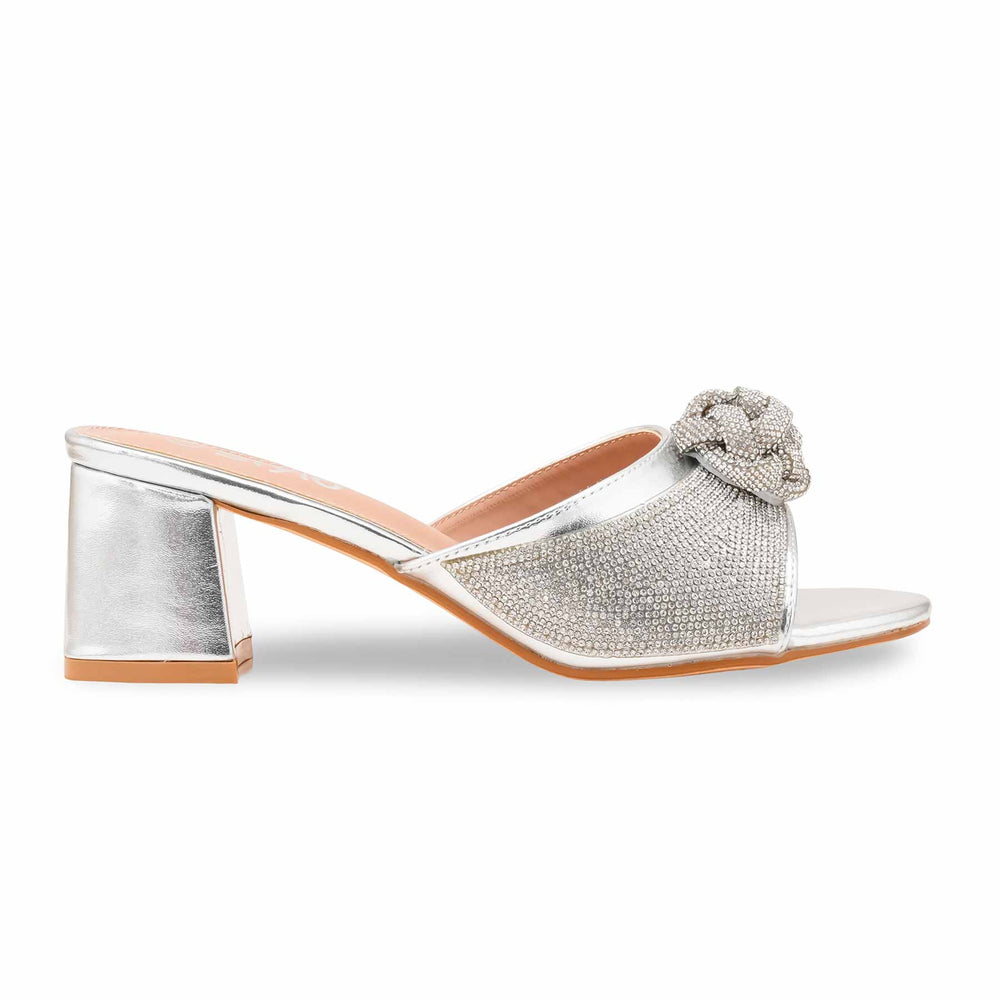 Silver Fancy Women Slipper FN8017