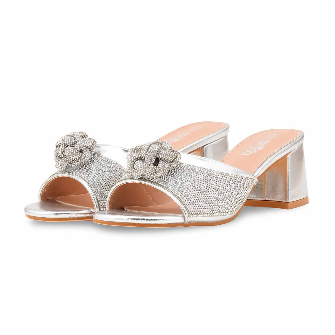 Silver Fancy Women Slipper FN8017