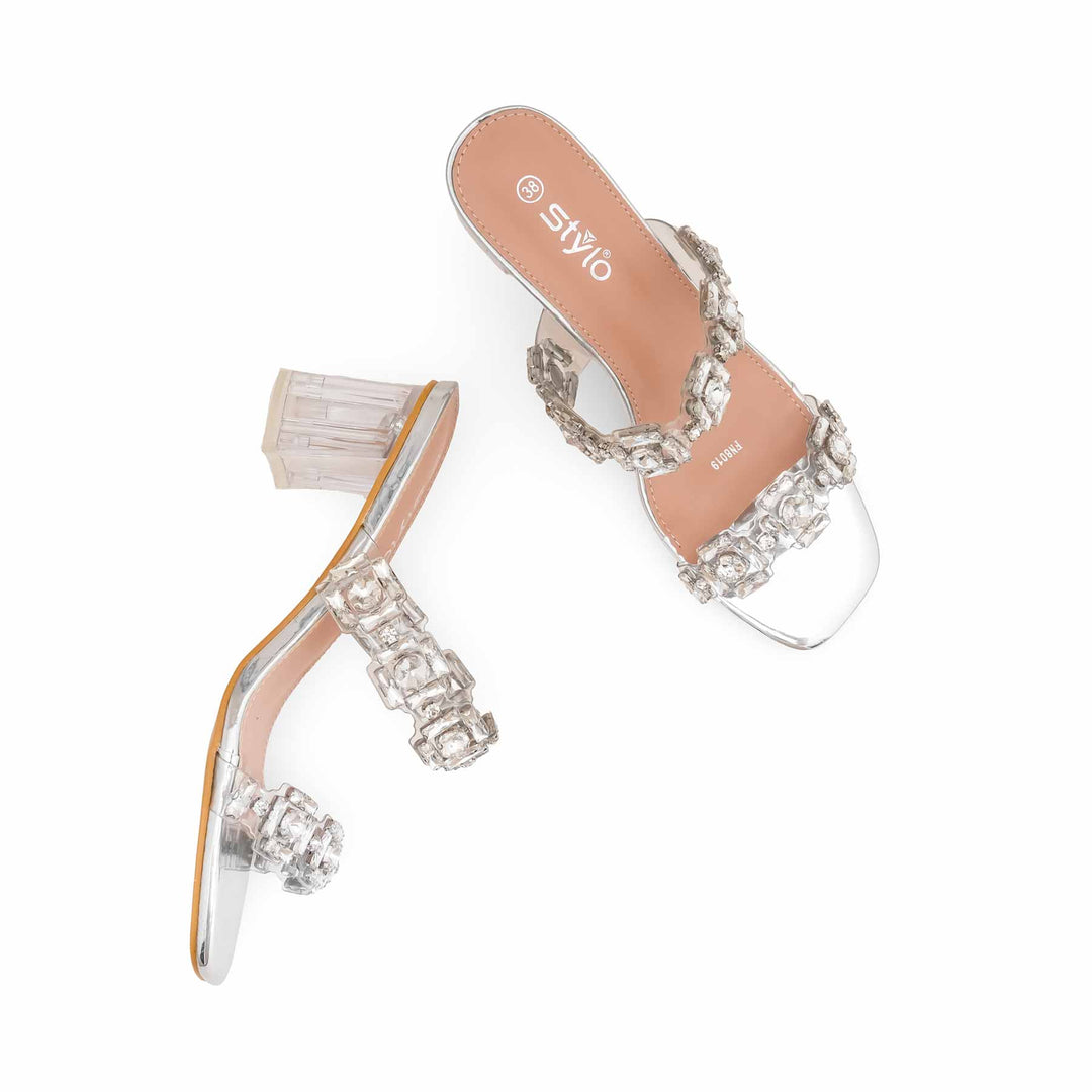 Silver Fancy Women Slipper FN8019