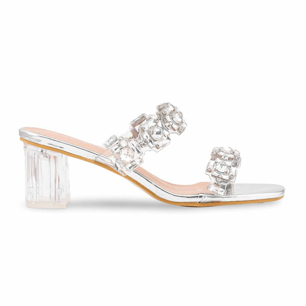 Silver Fancy Women Slipper FN8019