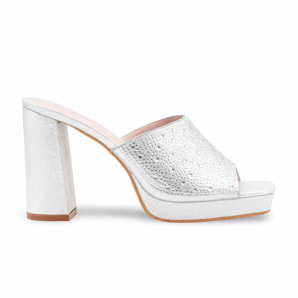 Silver Fancy Women Slipper FN8023