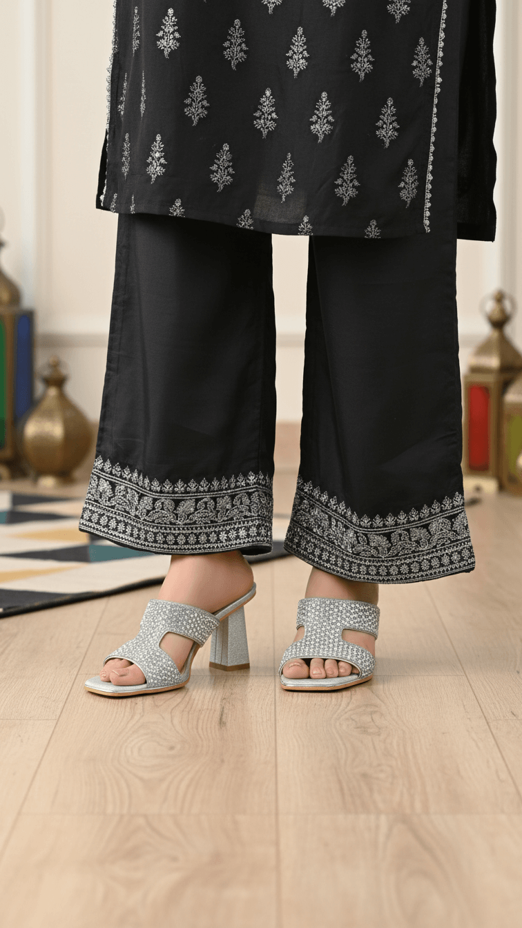 Silver Fancy Women Slipper FN8026