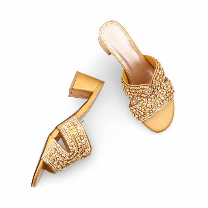 Golden Fancy Slipper For Women FN8028