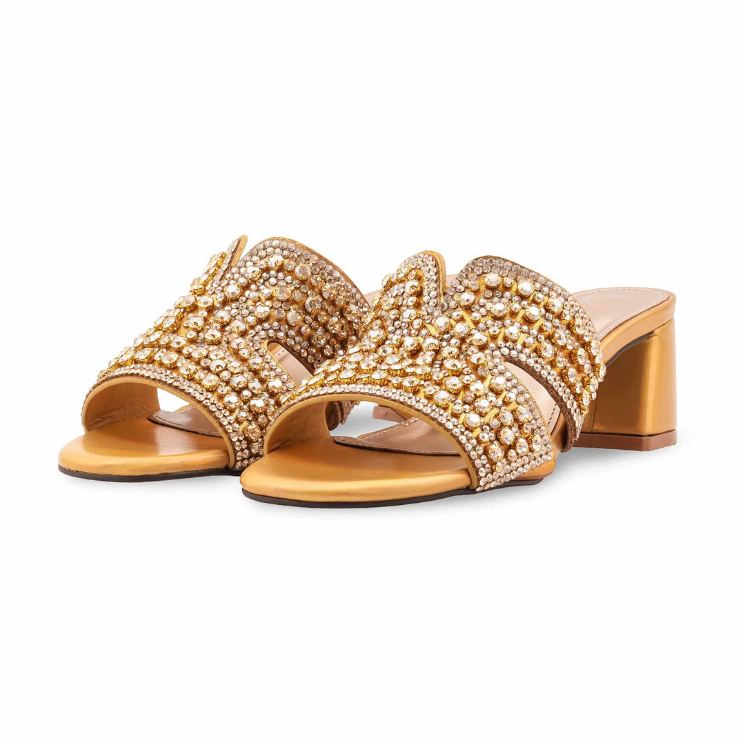 Golden Fancy Slipper For Women FN8028