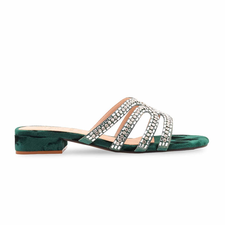 Green Fancy Slipper For Women FN8032