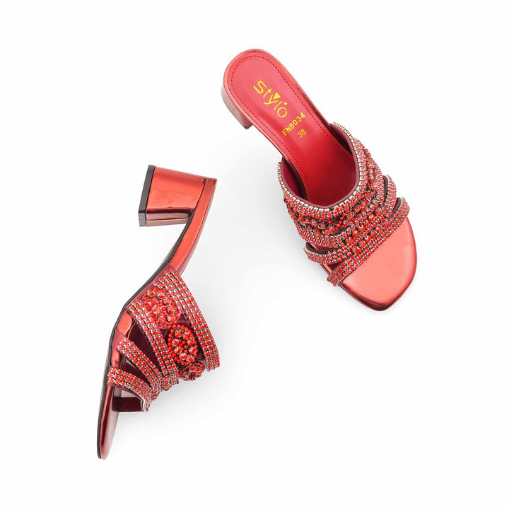 Maroon Fancy Bridal Sandal FN8034