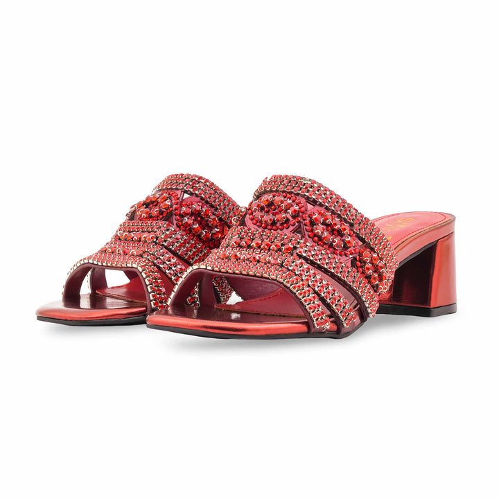 Maroon Fancy Bridal Sandal FN8034