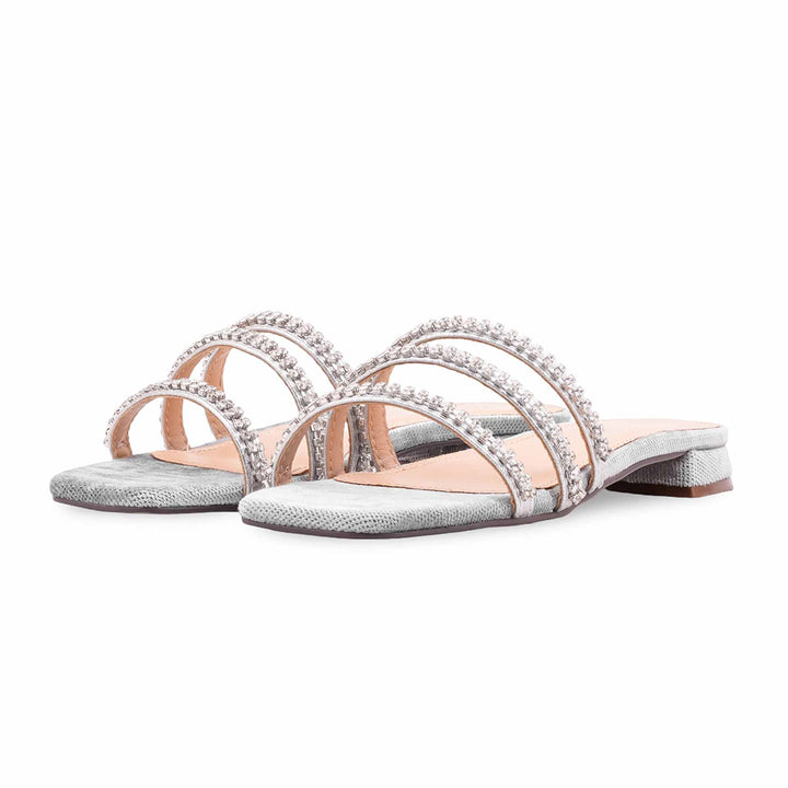 Silver Fancy Women Slipper FN8037