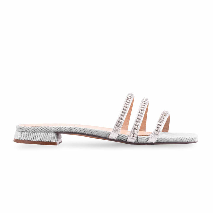 Silver Fancy Women Slipper FN8037