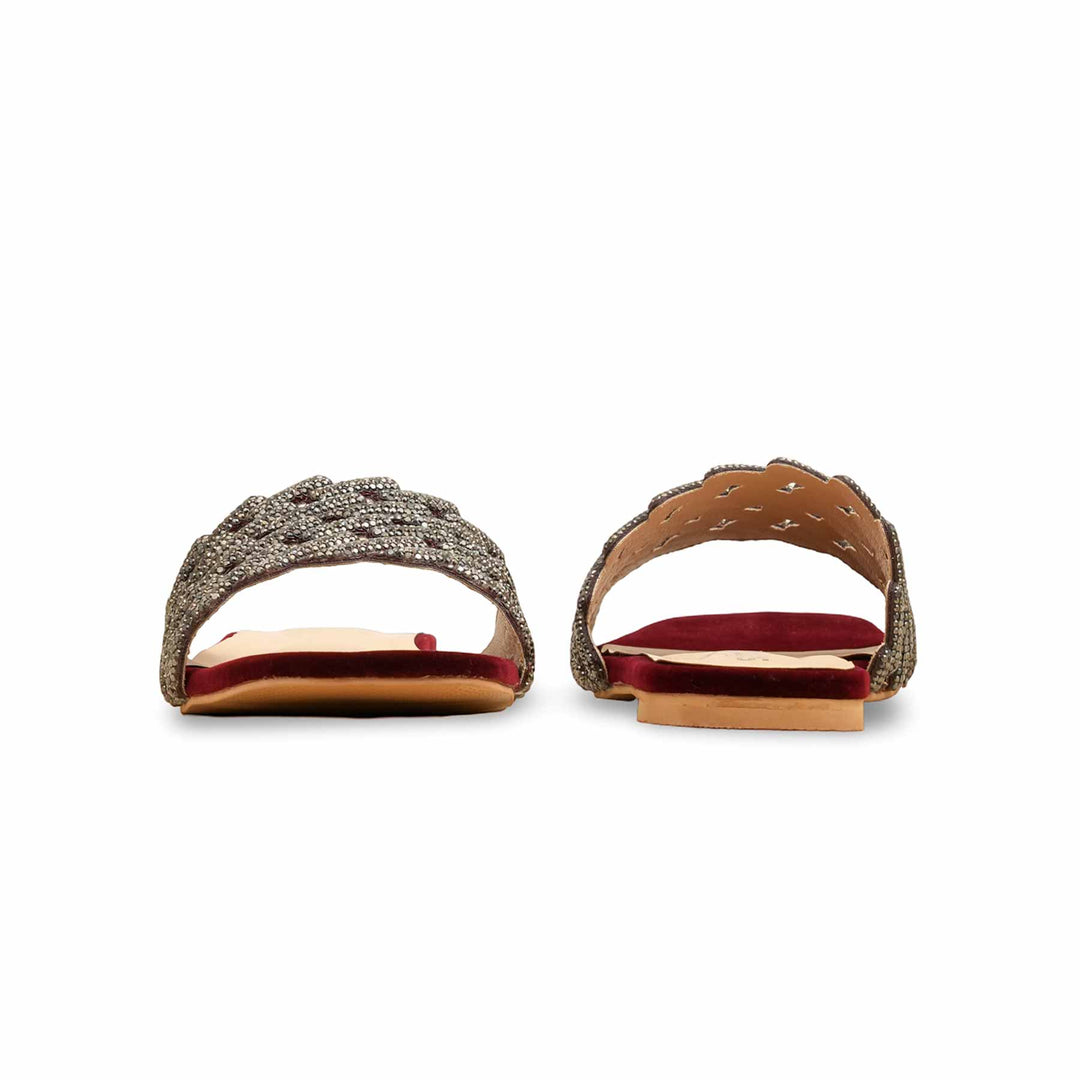Maroon Fancy Slipper For Women FN8039