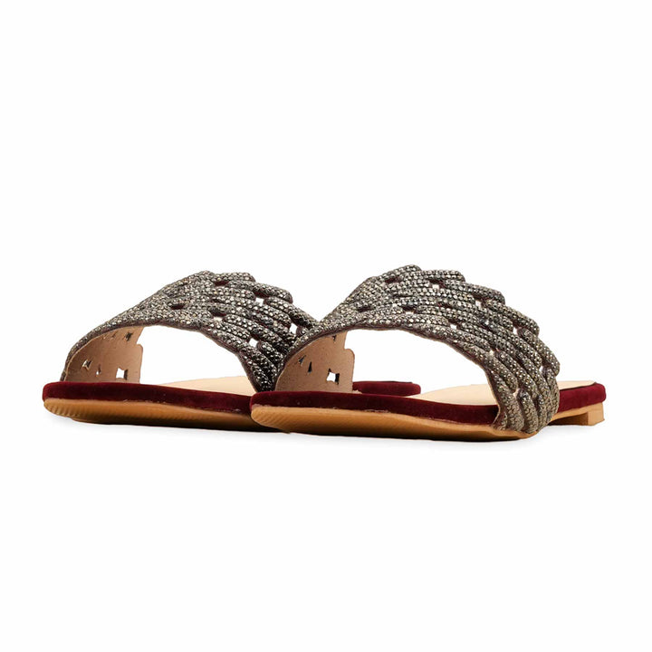 Maroon Fancy Slipper For Women FN8039