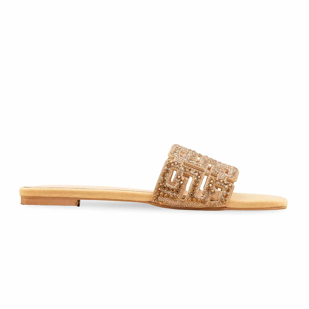 Golden Fancy Slipper For Ladies FN8040