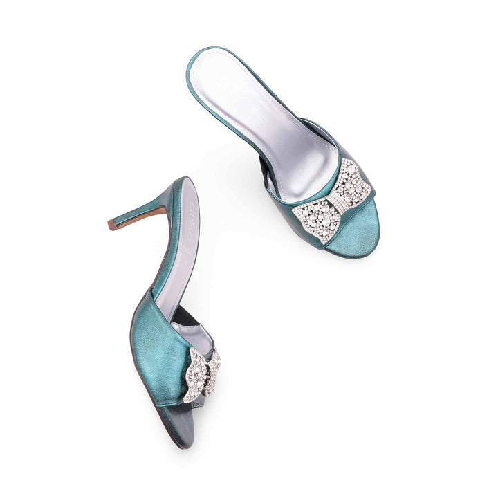 Green Fancy Sandal For Ladies FN8041
