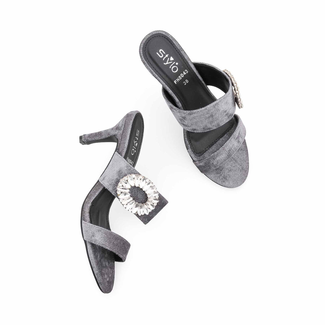 Grey Fancy Slipper For Ladies FN8043