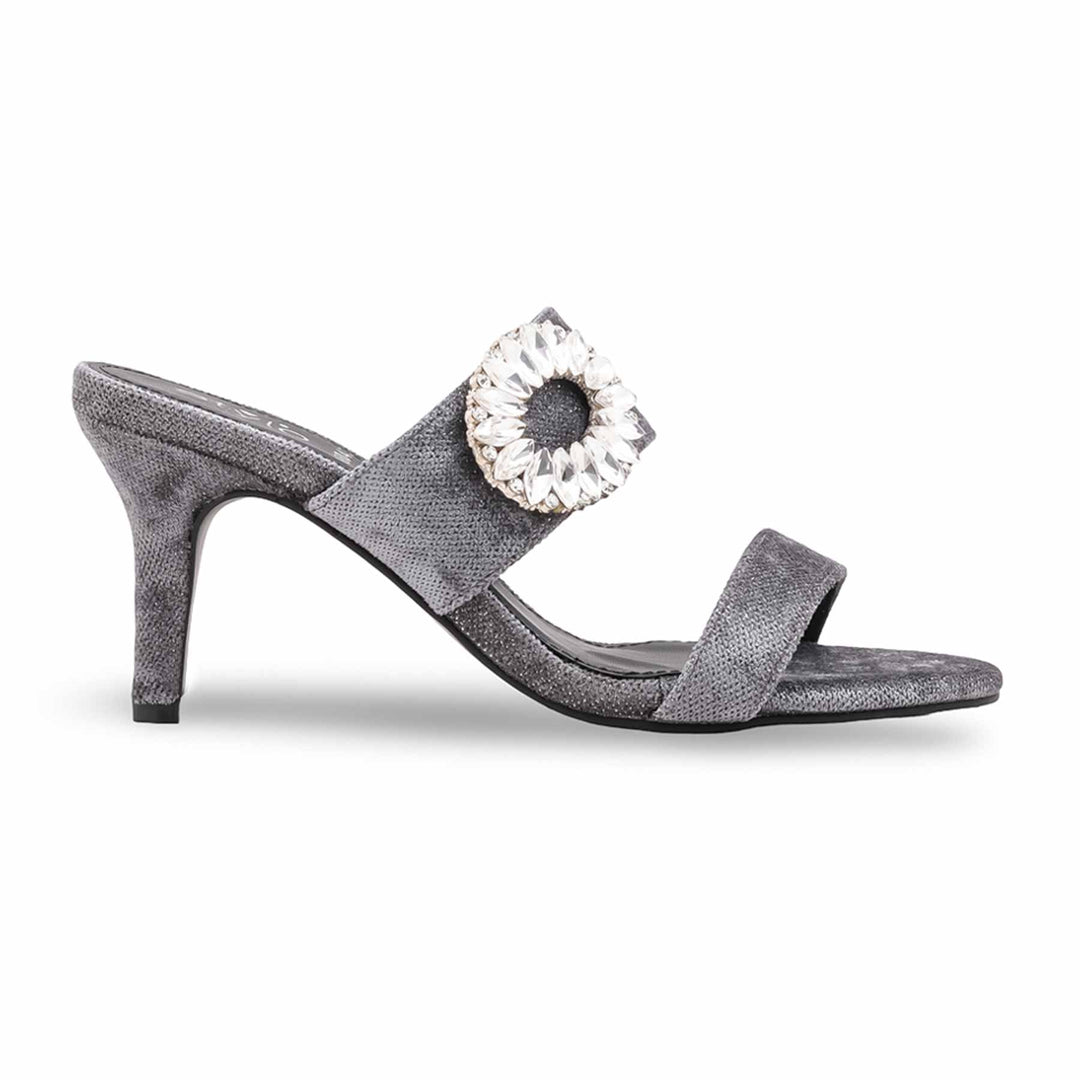 Grey Fancy Slipper For Ladies FN8043