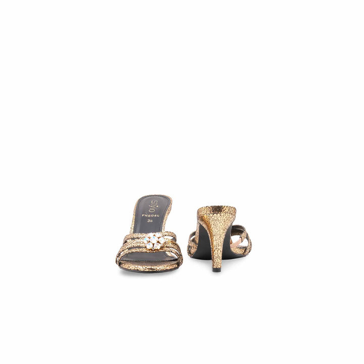 Golden Fancy Sandal For Women FN8046