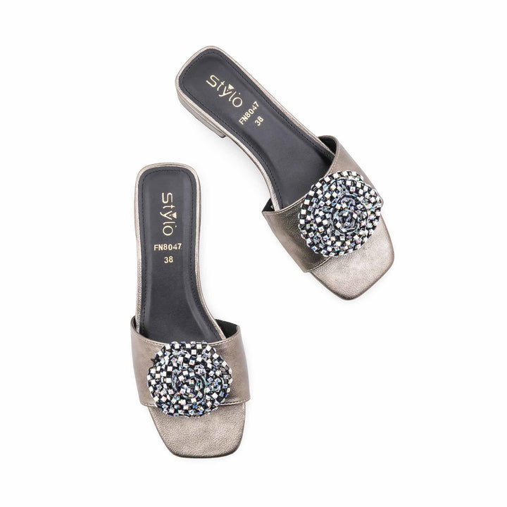 Grey Fancy Slipper For Ladies FN8047