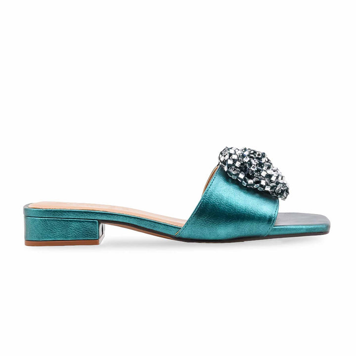 Green Fancy Slipper For Ladies FN8047