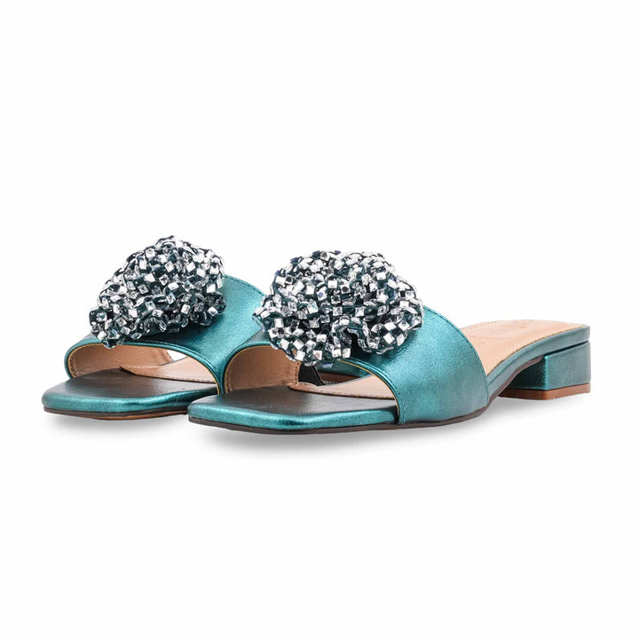 Green Fancy Slipper For Ladies FN8047