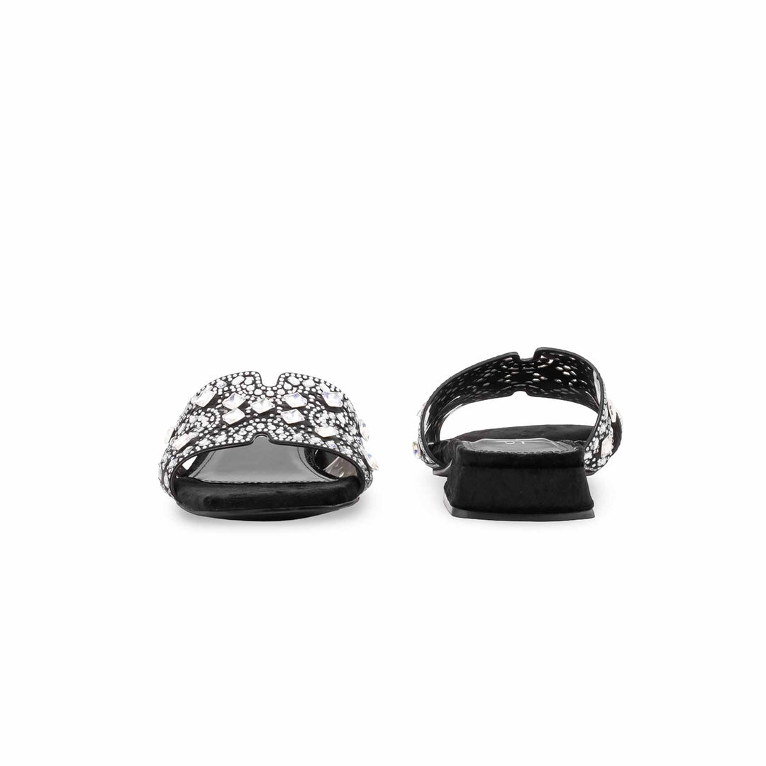 Black Fancy Slipper For Ladies FN8049