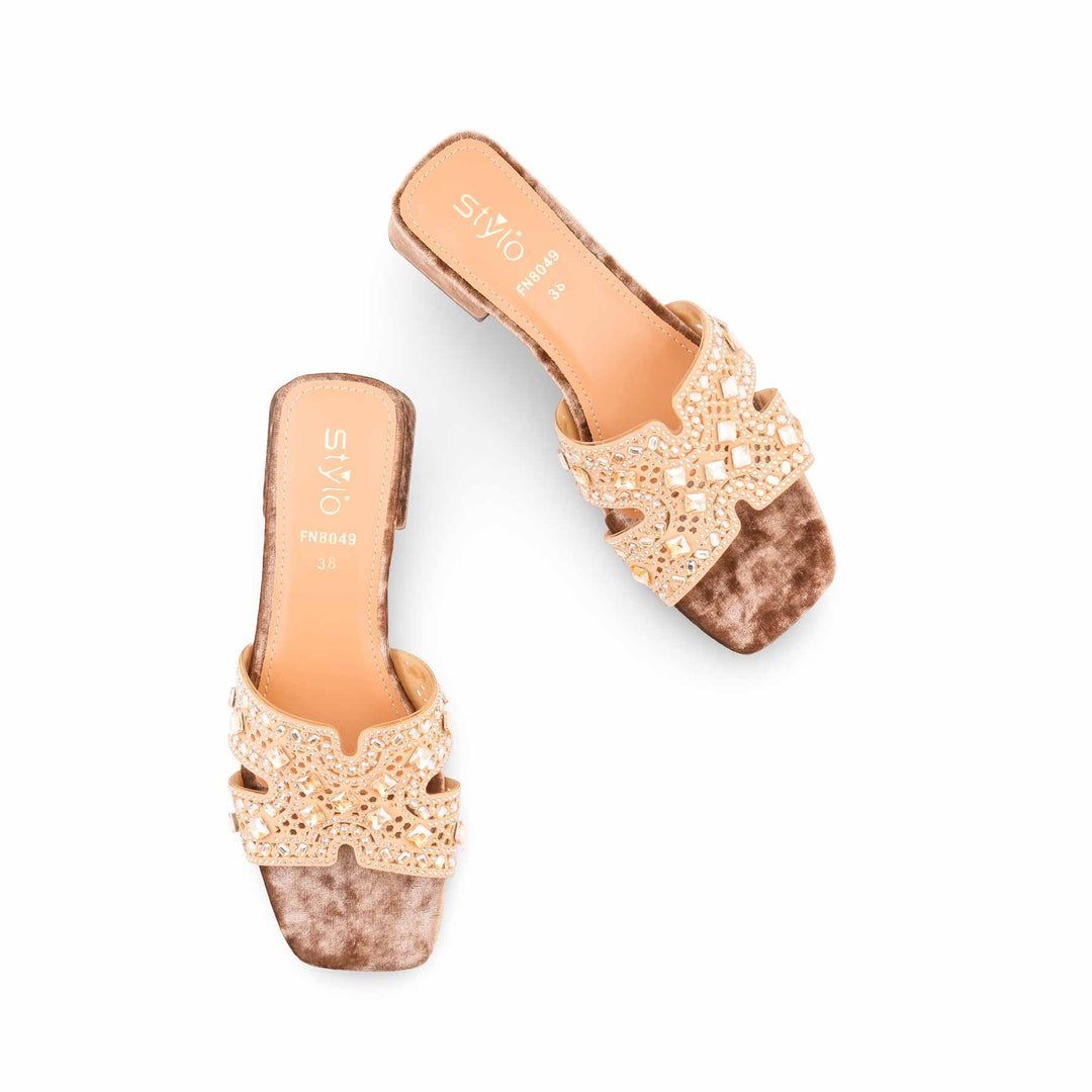 Golden Fancy Slipper For Women FN8049