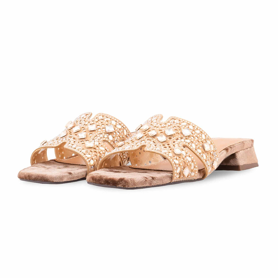 Golden Fancy Slipper For Women FN8049