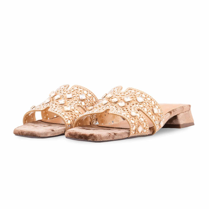Golden Fancy Slipper For Women FN8049