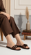 Brown Fancy Slipper For Women FN8050
