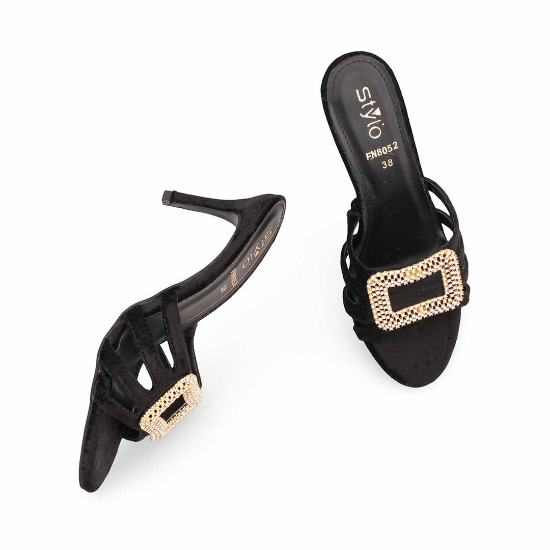 Black Fancy Slipper For Ladies FN8052