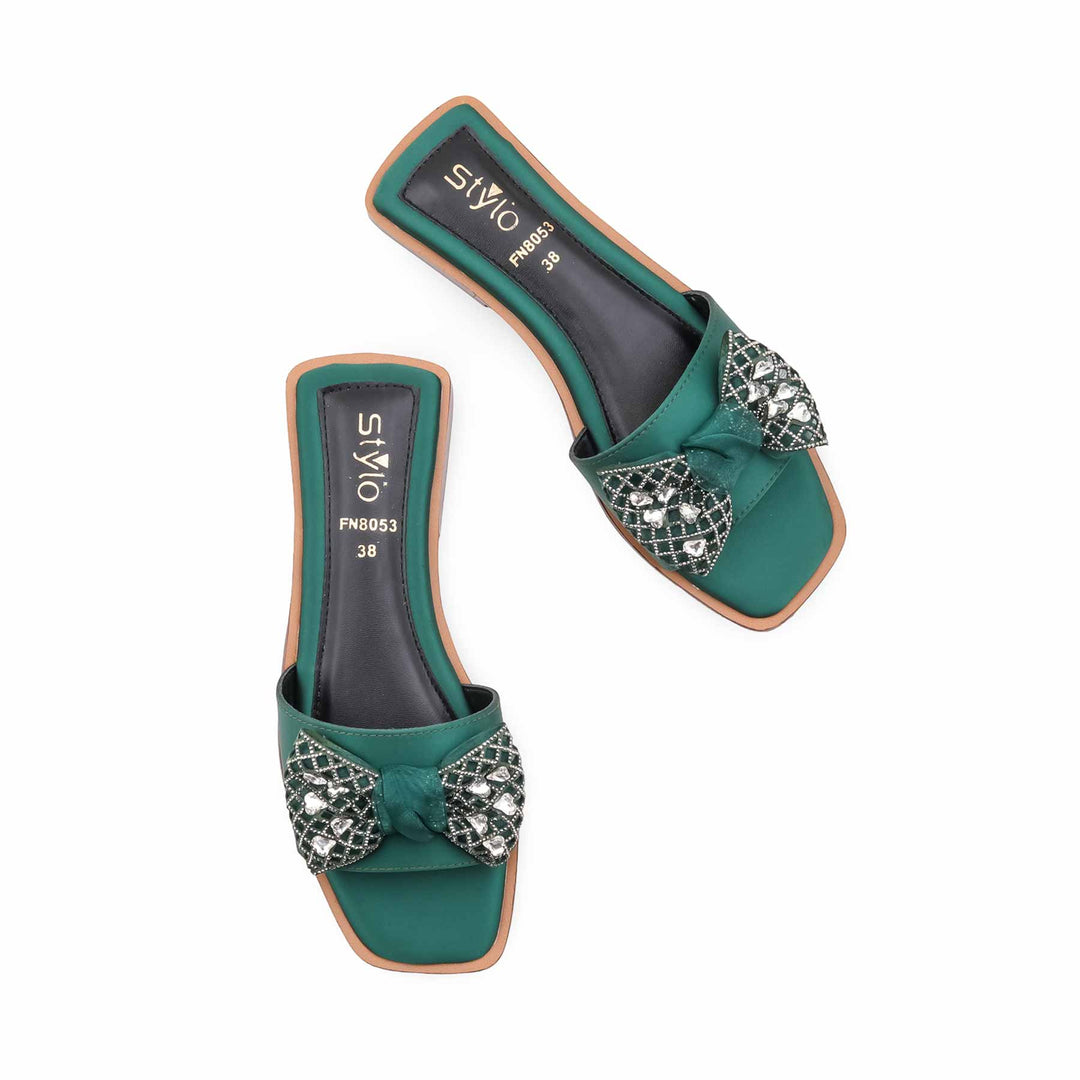 Green Fancy Slipper For Ladies FN8053
