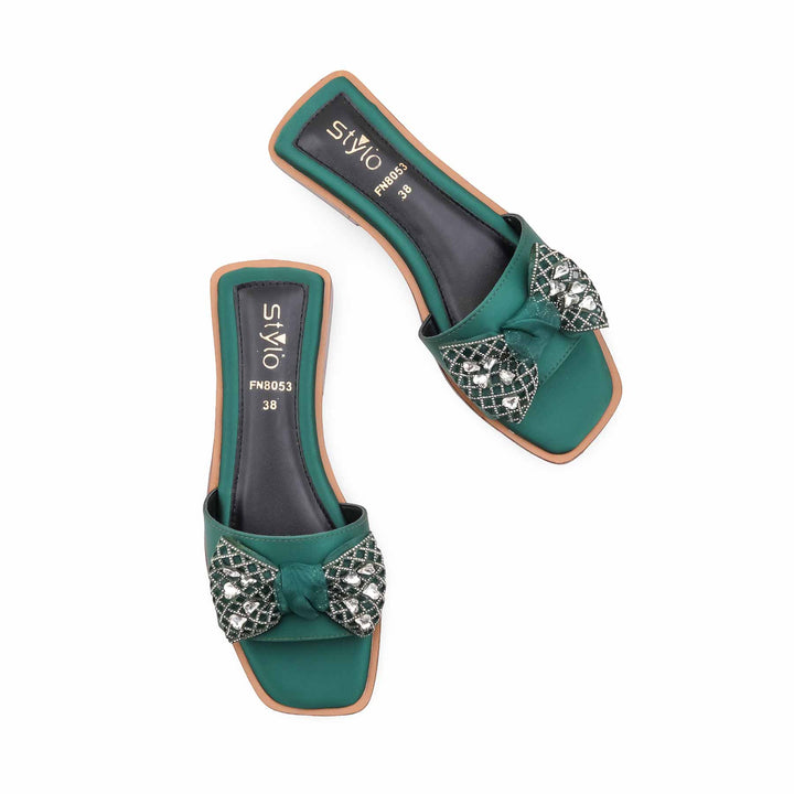 Green Fancy Slipper For Ladies FN8053
