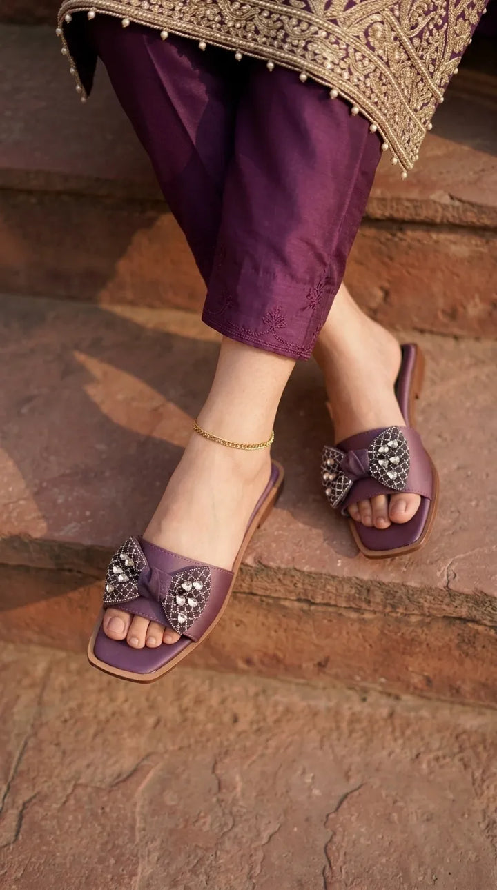 Purple Fancy Slipper For Women FN8053