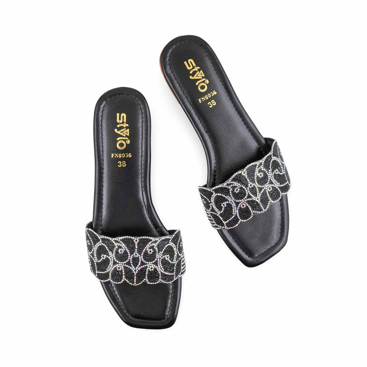 Black Fancy Slipper For Women FN8056