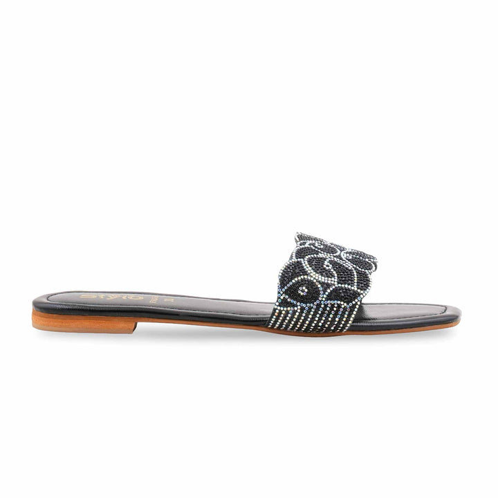 Black Fancy Slipper For Women FN8056