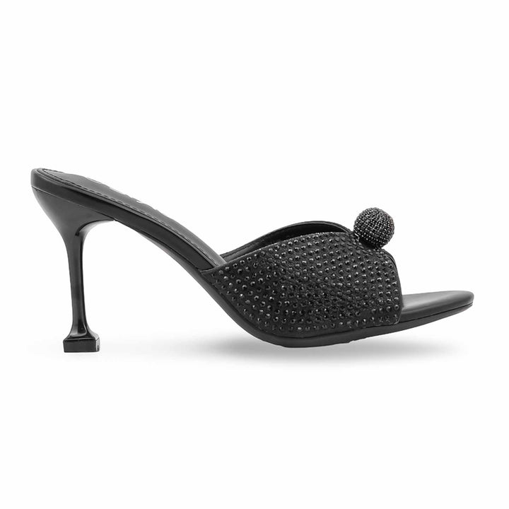 Black Fancy Slipper For Women FN8062