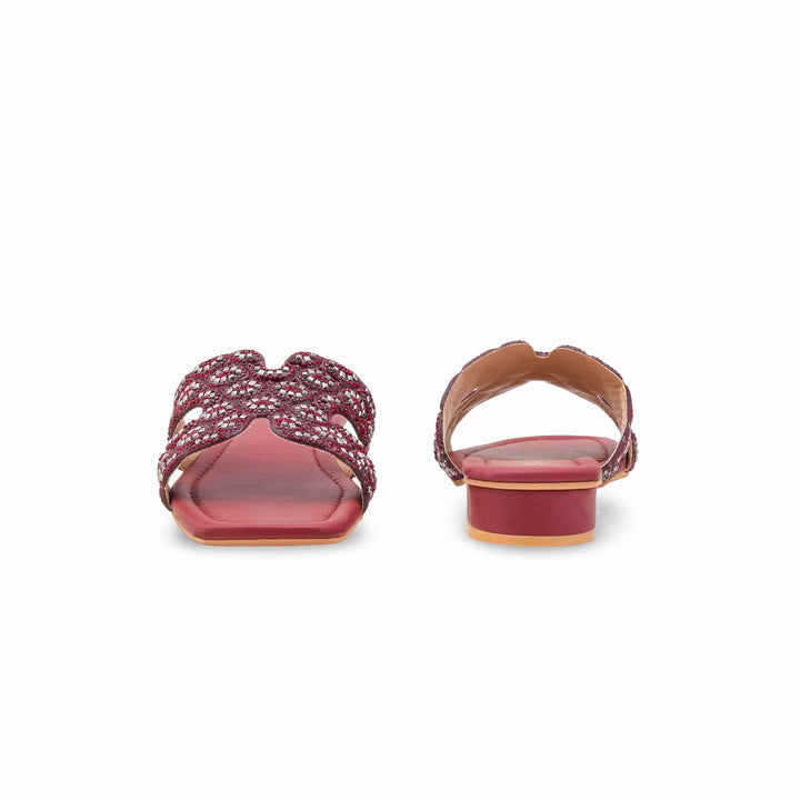 Maroon Fancy Slipper For Women FN8064