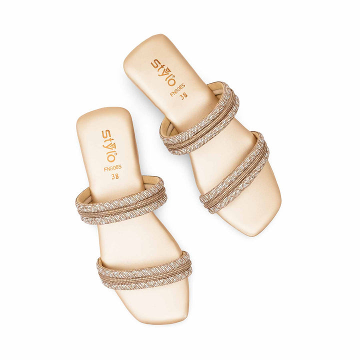 Golden Fancy Slipper For Ladies FN8065