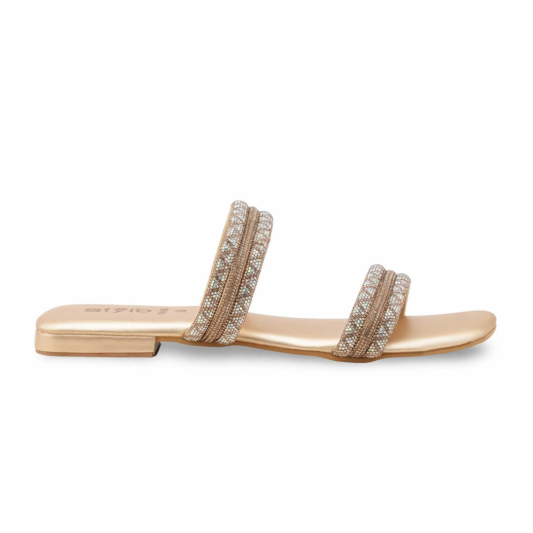 Golden Fancy Slipper For Ladies FN8065