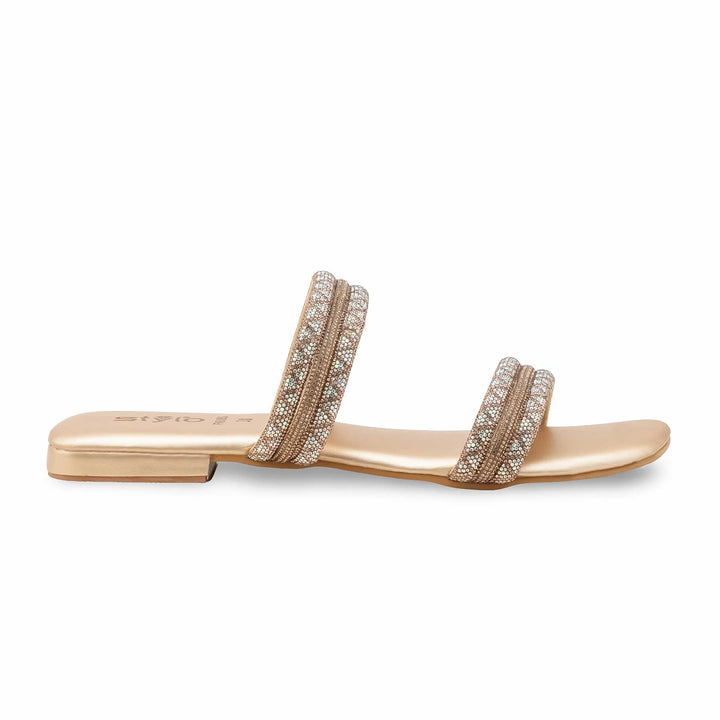 Golden Fancy Slipper For Ladies FN8065