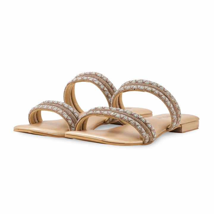 Golden Fancy Slipper For Ladies FN8065