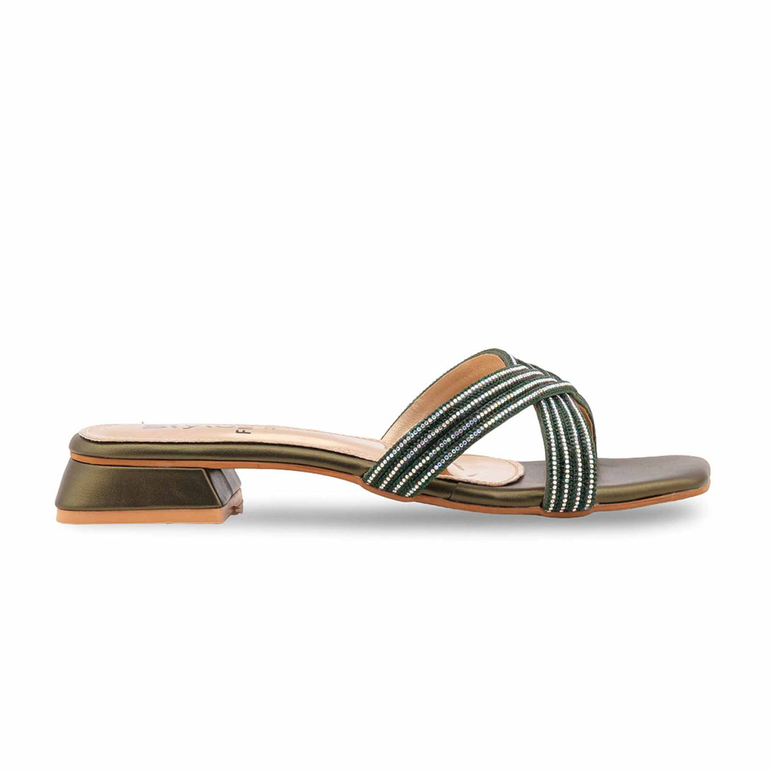 Green Fancy Slipper For Ladies FN8068
