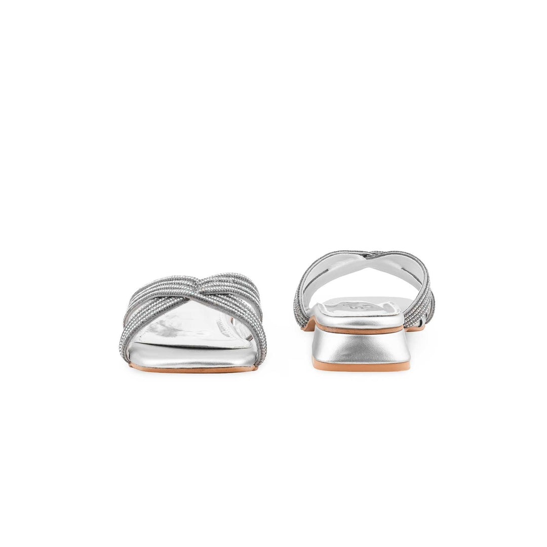 Silver Fancy Slipper For Ladies FN8068