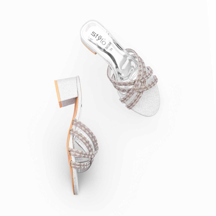 Silver Fancy Women Slipper FN8069