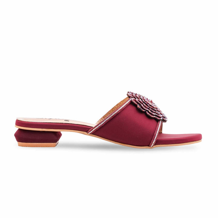 Maroon Fancy Women Slipper FN8071