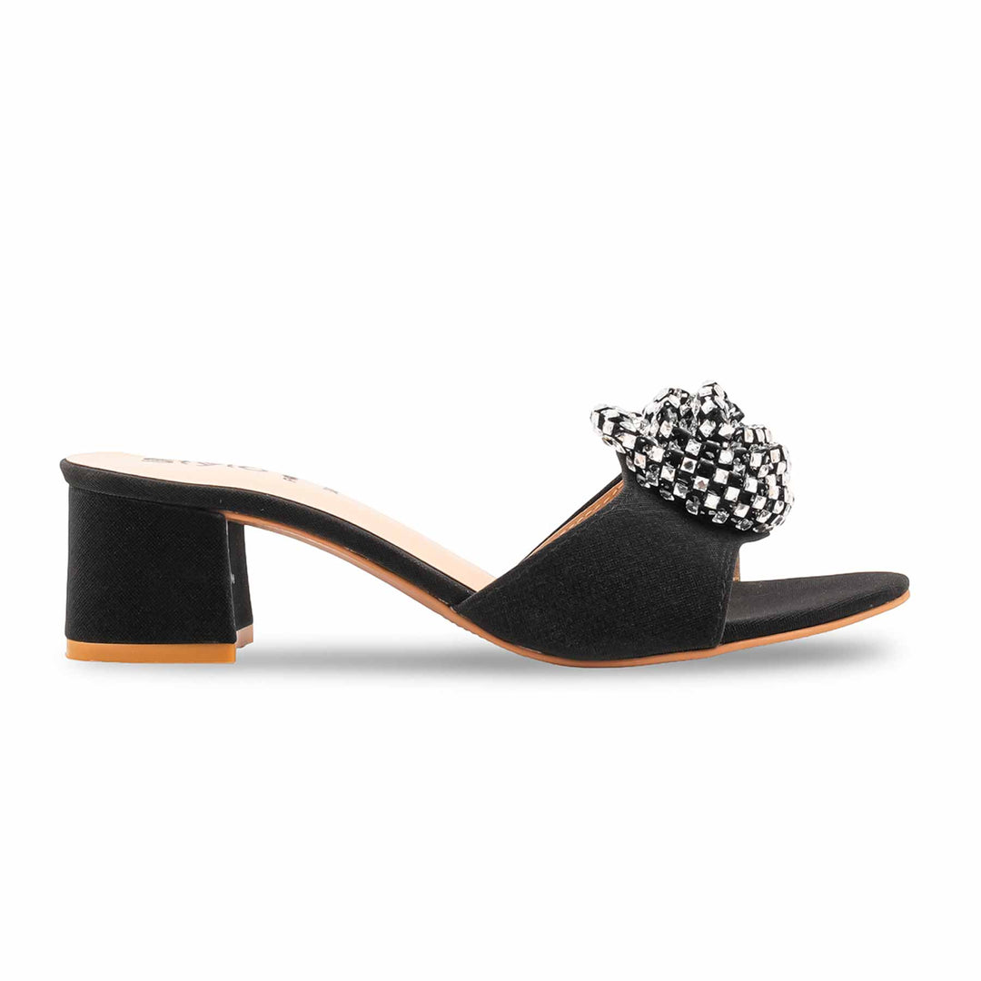 Black Fancy Slipper For Ladies FN8073